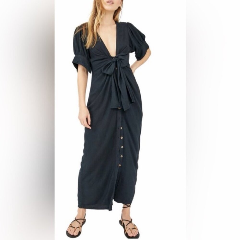 Free People Black Midi Dress NWT